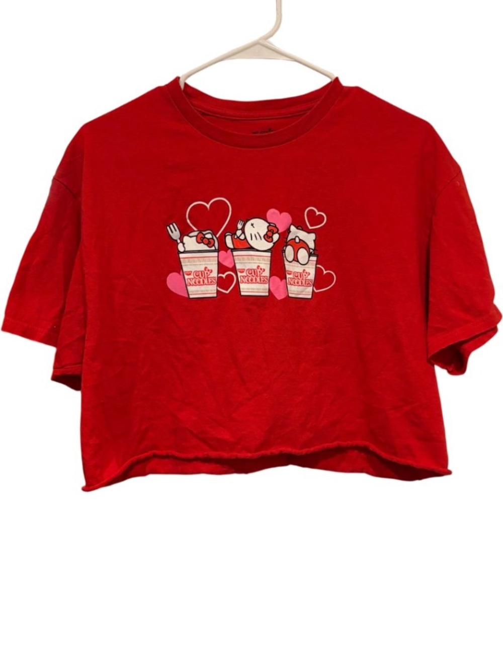 Hello Kitty Cup Noodles Crop Top Shirt